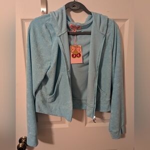 Crystal Blue XL Juicy Terrycloth Zipup